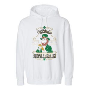 Pierogi Lover Funny St. PatrickS Day Leprechaun Garment-Dyed Fleece Hoodie