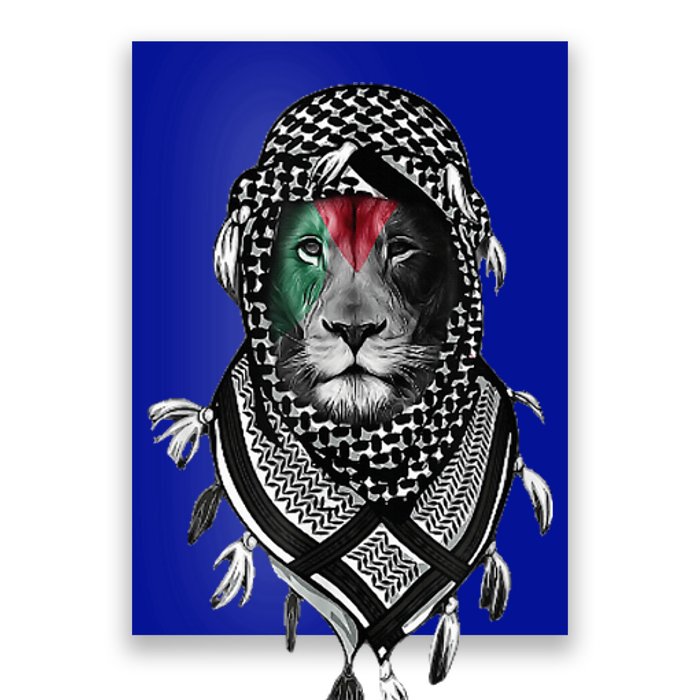 Palestinian Lion Free Palestine Free Gaza Palestine Flag Poster