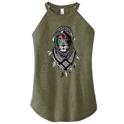 Palestinian Lion Free Palestine Free Gaza Palestine Flag Women’s Perfect Tri Rocker Tank