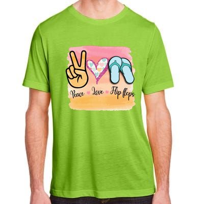 Peace Love Flip Flops Funny Hello Summer Vibes Beach Vacay Cute Gift Adult ChromaSoft Performance T-Shirt