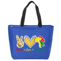 Peace Love Freemeaningful Giftish Black History Eye African Juneteenth Cute Gift Zip Tote Bag