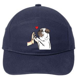 Pug Love Funny Dog Lover Owner Girl Gift 7-Panel Snapback Hat