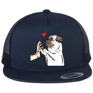 Pug Love Funny Dog Lover Owner Girl Gift Flat Bill Trucker Hat