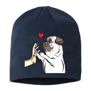 Pug Love Funny Dog Lover Owner Girl Gift Sustainable Beanie