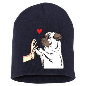 Pug Love Funny Dog Lover Owner Girl Gift Short Acrylic Beanie