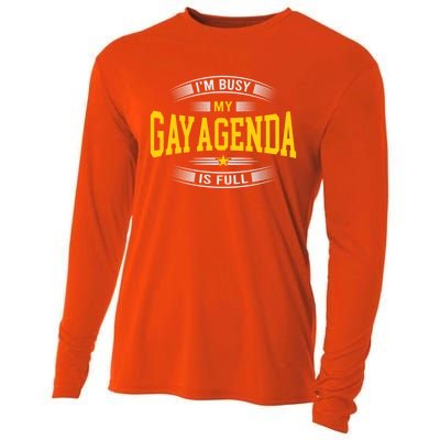 Pridealicious Lgbtq Funny Humorous Pride Gay Agenda Cool Gift Cooling Performance Long Sleeve Crew