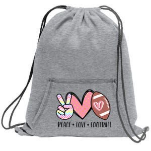 Peace Love Football Mom Cute Sweatshirt Cinch Pack Bag