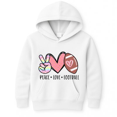 Peace Love Football Mom Cute Kids Hoodie