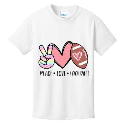 Peace Love Football Mom Cute Kids T-Shirt