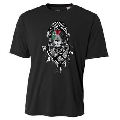 Palestinian Lion Free Palestine Free Gaza Palestine Flag Cooling Performance Crew T-Shirt