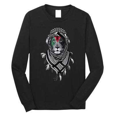 Palestinian Lion Free Palestine Free Gaza Palestine Flag Long Sleeve Shirt