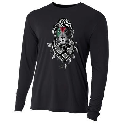 Palestinian Lion Free Palestine Free Gaza Palestine Flag Cooling Performance Long Sleeve Crew