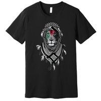 Palestinian Lion Free Palestine Free Gaza Palestine Flag Premium T-Shirt