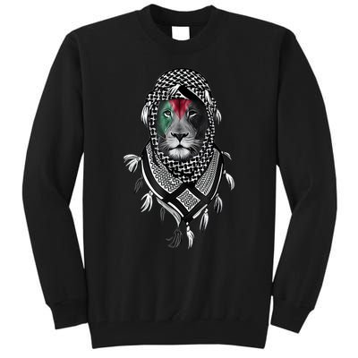 Palestinian Lion Free Palestine Free Gaza Palestine Flag Tall Sweatshirt