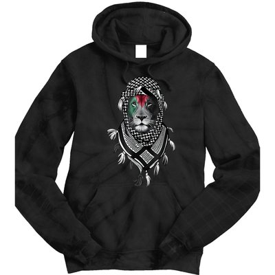 Palestinian Lion Free Palestine Free Gaza Palestine Flag Tie Dye Hoodie