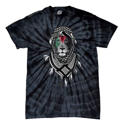 Palestinian Lion Free Palestine Free Gaza Palestine Flag Tie-Dye T-Shirt