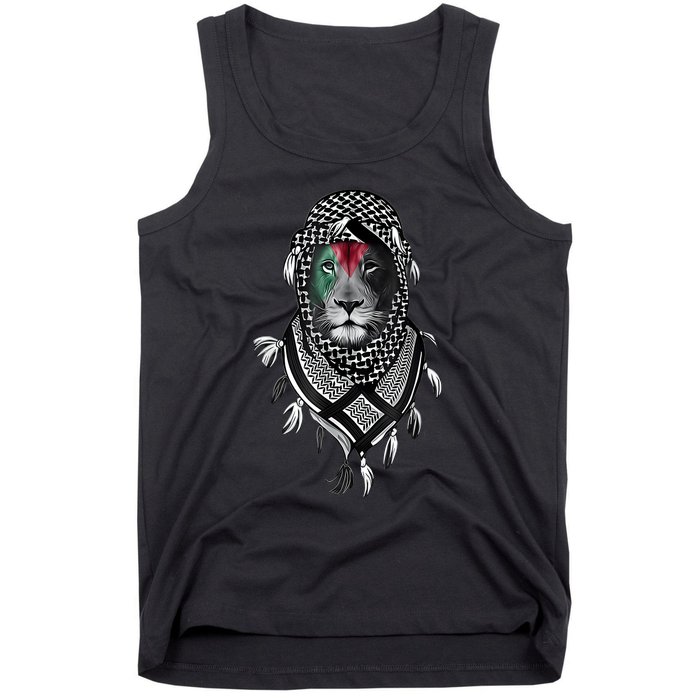 Palestinian Lion Free Palestine Free Gaza Palestine Flag Tank Top