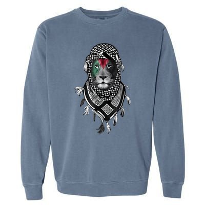 Palestinian Lion Free Palestine Free Gaza Palestine Flag Garment-Dyed Sweatshirt