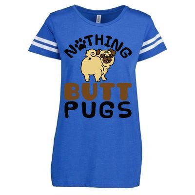 Pug Lover Funny Dog Gift Nothing Butt Pugs Enza Ladies Jersey Football T-Shirt