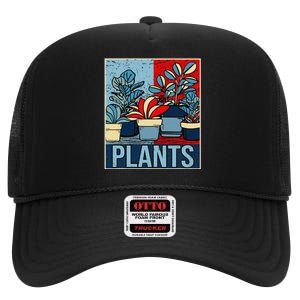 Plant Lover  Florist Gardening Mom Retro Plants High Crown Mesh Back Trucker Hat