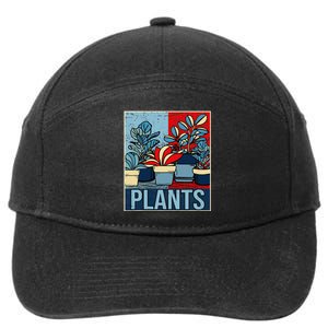 Plant Lover  Florist Gardening Mom Retro Plants 7-Panel Snapback Hat