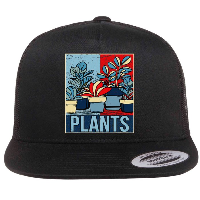 Plant Lover  Florist Gardening Mom Retro Plants Flat Bill Trucker Hat