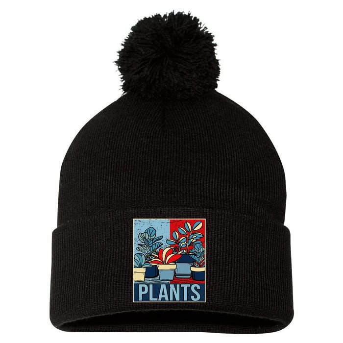 Plant Lover  Florist Gardening Mom Retro Plants Pom Pom 12in Knit Beanie