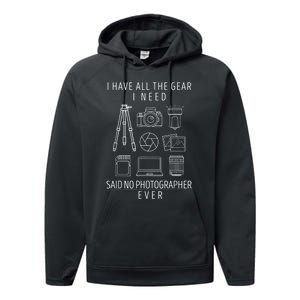 Photography Lover Funny Camera Photographer Performance Fleece Hoodie