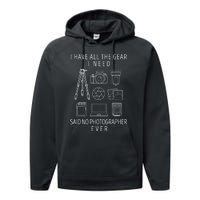 Photography Lover Funny Camera Photographer Performance Fleece Hoodie