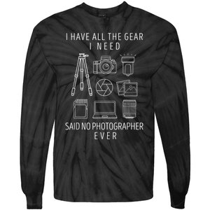 Photography Lover Funny Camera Photographer Tie-Dye Long Sleeve Shirt