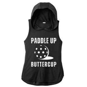 Pickleball Lover Funny Paddle Up Buttercup Gift Ladies PosiCharge Tri-Blend Wicking Draft Hoodie Tank