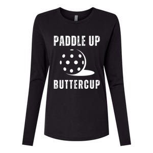 Pickleball Lover Funny Paddle Up Buttercup Gift Womens Cotton Relaxed Long Sleeve T-Shirt