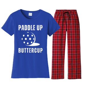 Pickleball Lover Funny Paddle Up Buttercup Gift Women's Flannel Pajama Set