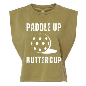 Pickleball Lover Funny Paddle Up Buttercup Gift Garment-Dyed Women's Muscle Tee