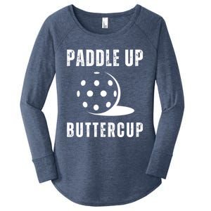 Pickleball Lover Funny Paddle Up Buttercup Gift Women's Perfect Tri Tunic Long Sleeve Shirt