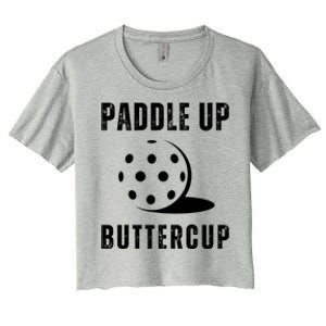 Pickleball Lover Funny Paddle Up Buttercup Gift Women's Crop Top Tee