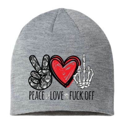 Peace Love Fuck Off Funny Sustainable Beanie