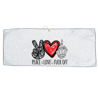Peace Love Fuck Off Funny Large Microfiber Waffle Golf Towel