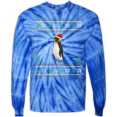 Penguin Lovers Funny Ugly Christmas Sweater Gift Tie-Dye Long Sleeve Shirt