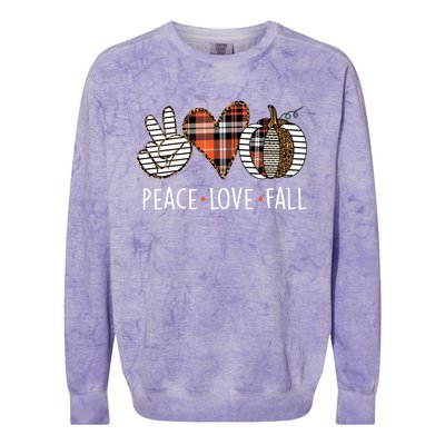 Peace Love Fall S Pumpkin Gift For Fall Halloween Cute Gift Colorblast Crewneck Sweatshirt