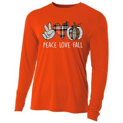 Peace Love Fall S Pumpkin Gift For Fall Halloween Cute Gift Cooling Performance Long Sleeve Crew