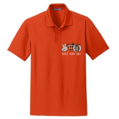 Peace Love Fall S Pumpkin Gift For Fall Halloween Cute Gift Dry Zone Grid Polo