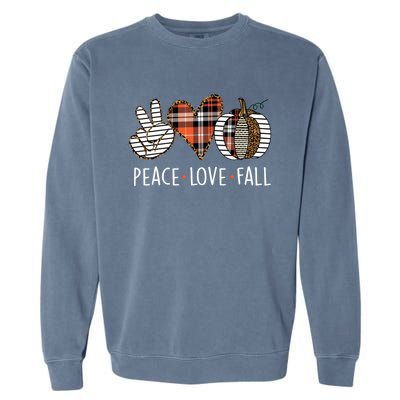 Peace Love Fall S Pumpkin Gift For Fall Halloween Cute Gift Garment-Dyed Sweatshirt