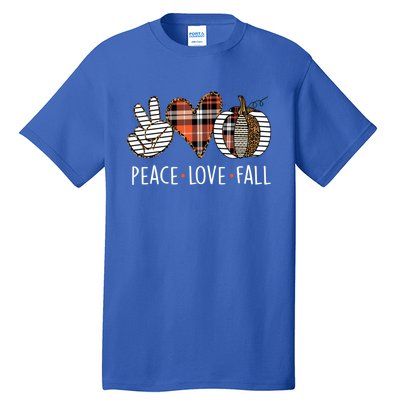 Peace Love Fall S Pumpkin Gift For Fall Halloween Cute Gift Tall T-Shirt