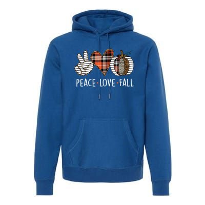 Peace Love Fall S Pumpkin Gift For Fall Halloween Cute Gift Premium Hoodie