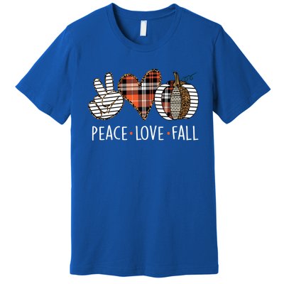 Peace Love Fall S Pumpkin Gift For Fall Halloween Cute Gift Premium T-Shirt