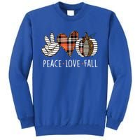 Peace Love Fall S Pumpkin Gift For Fall Halloween Cute Gift Tall Sweatshirt