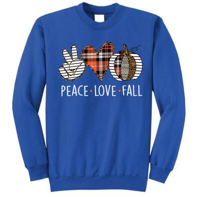 Peace Love Fall S Pumpkin Gift For Fall Halloween Cute Gift Tall Sweatshirt