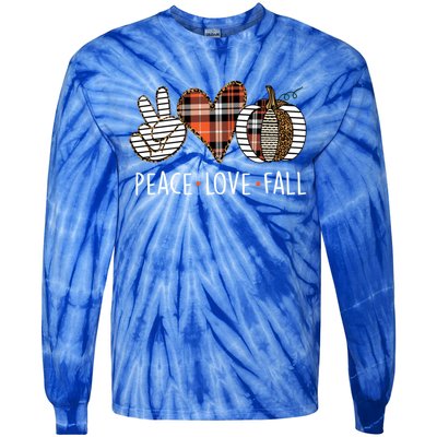 Peace Love Fall S Pumpkin Gift For Fall Halloween Cute Gift Tie-Dye Long Sleeve Shirt