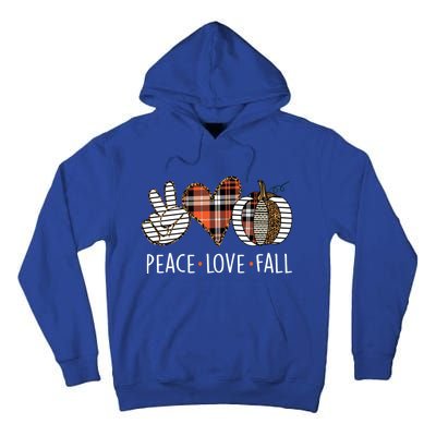 Peace Love Fall S Pumpkin Gift For Fall Halloween Cute Gift Tall Hoodie